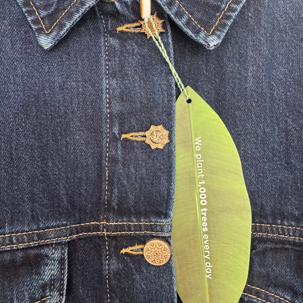 Farm Rio Dark Denim Buttoned Jacket - Picture 5 of 7